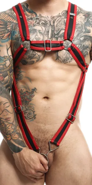 Malebasics Dmbl07 Dngeon Cross Cock Ring Harness Red