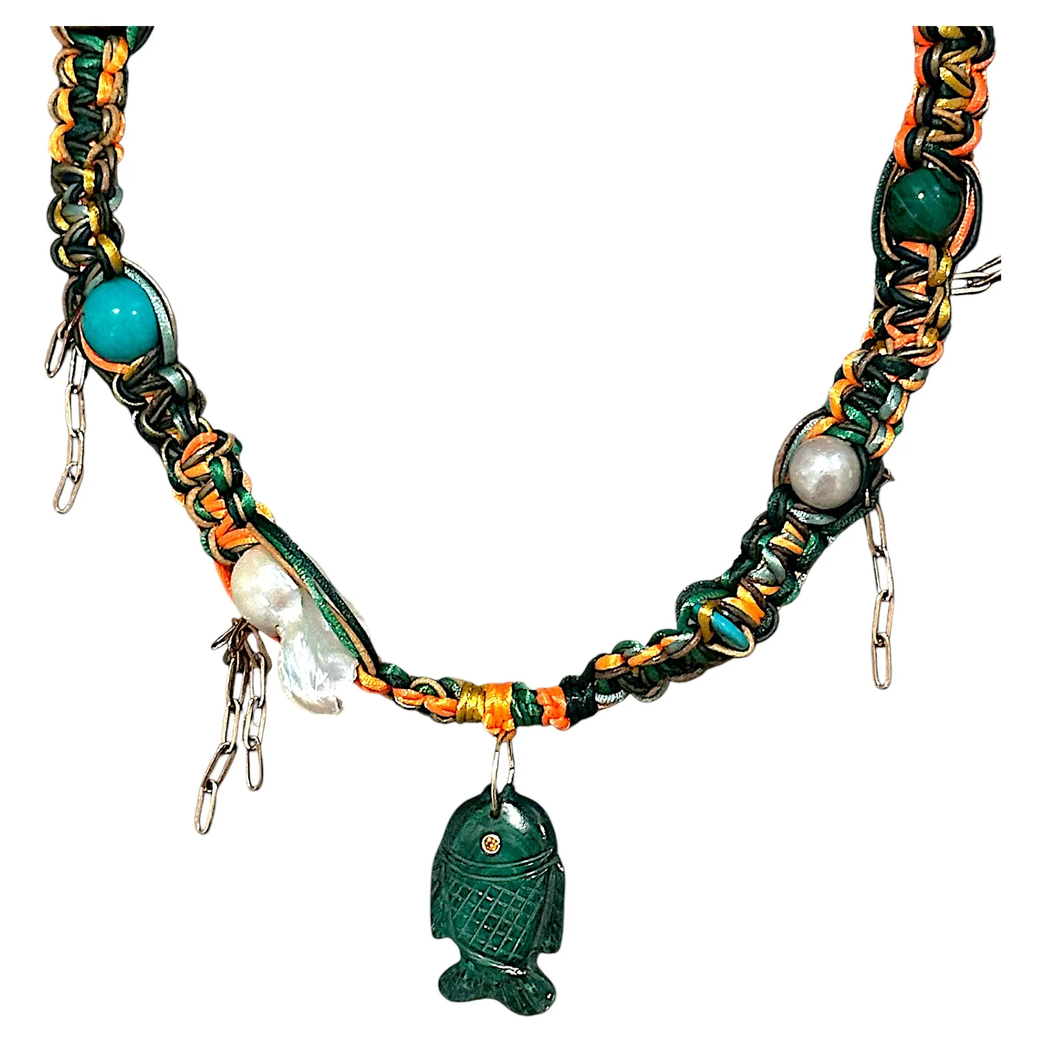 MALICHITE GLOW FISH ROCKSTAR NECKLACE