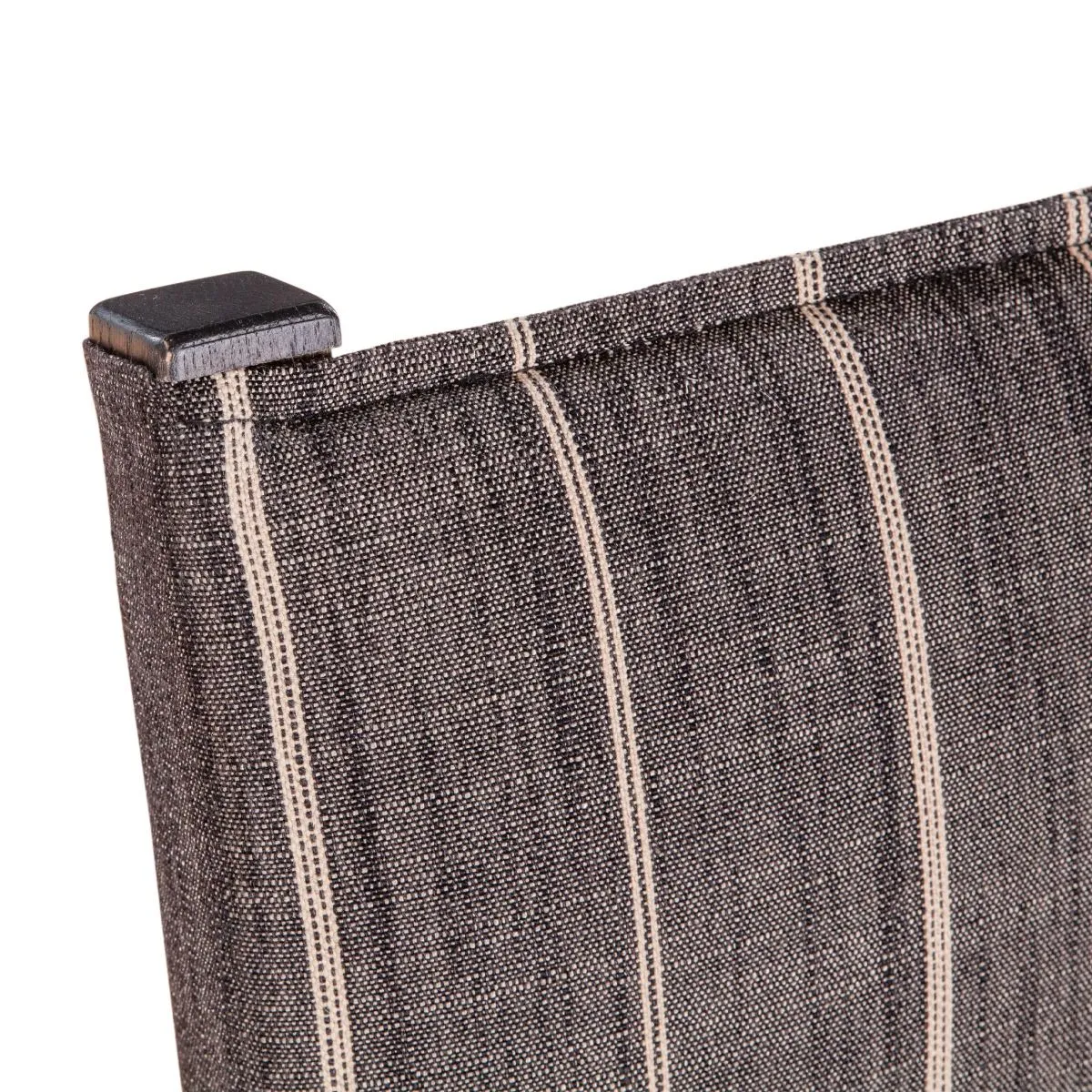 Maya Dining Chair Black Leather   Striped Fabric