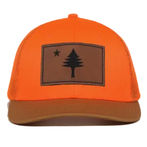 ME Flag Leather Patch Trucker Hat
