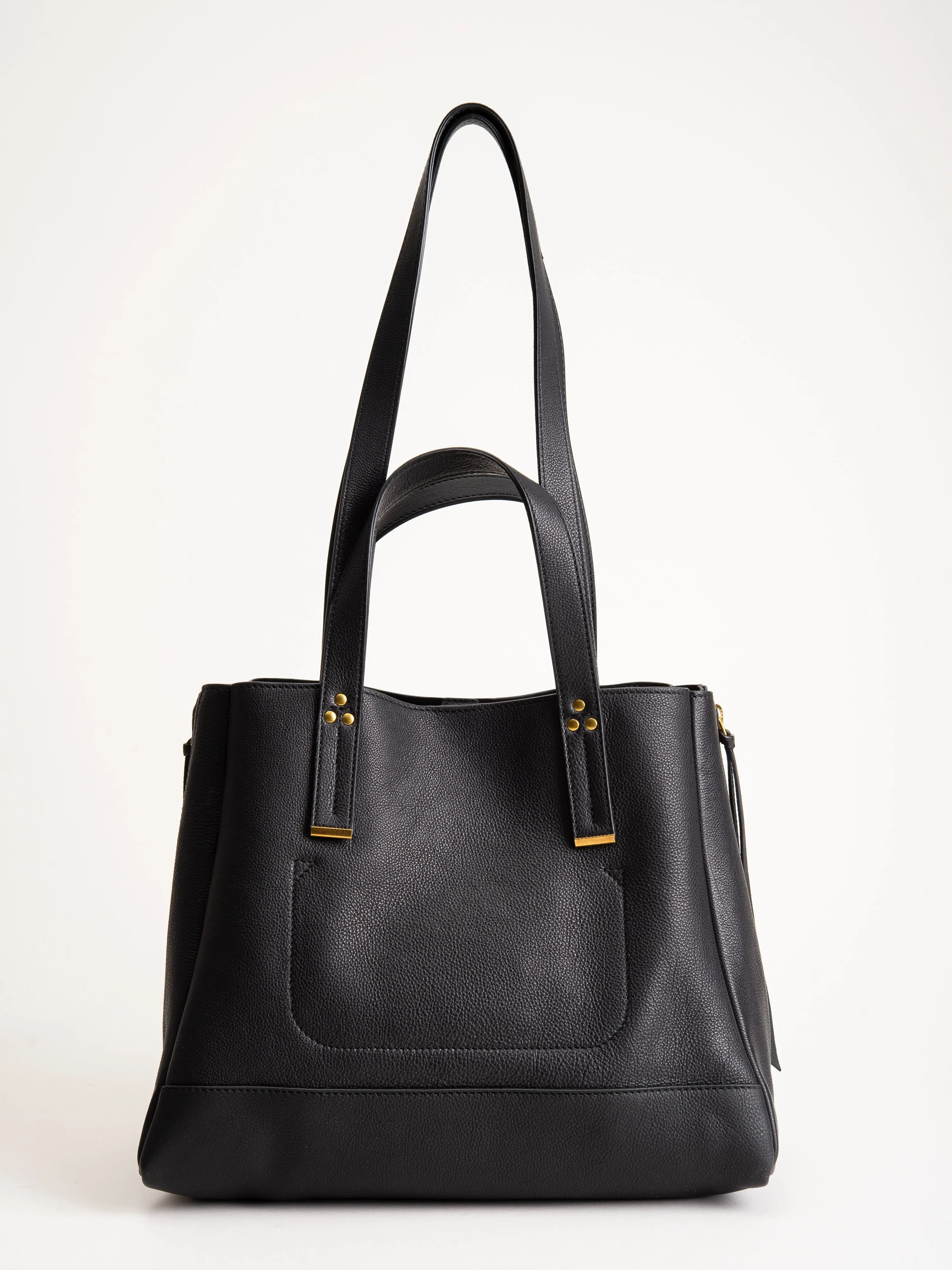 medium georges tote - noir brass