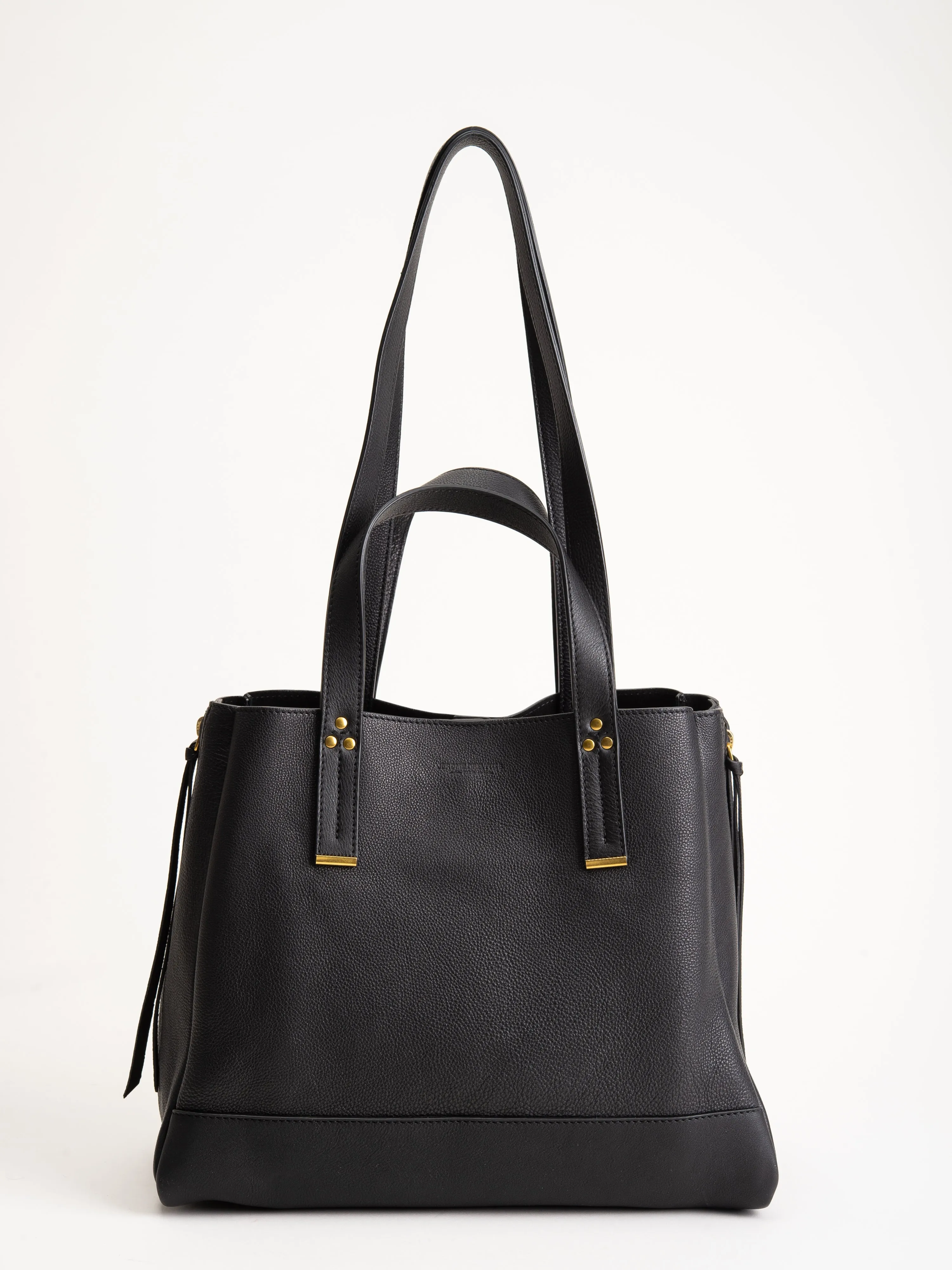 medium georges tote - noir brass