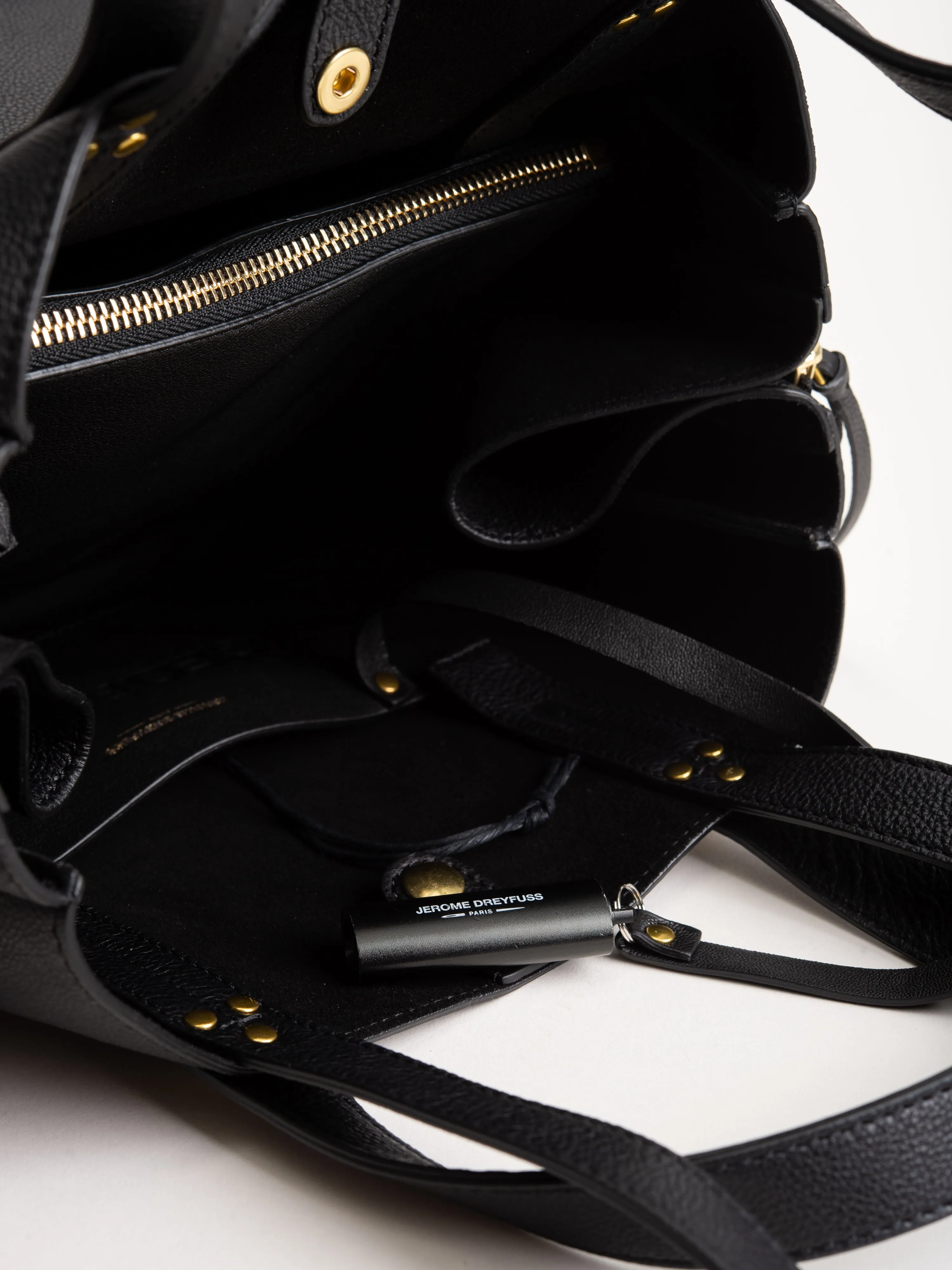 medium georges tote - noir brass
