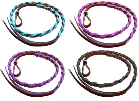 Medium Leather Over & Under With Colored Braided Accents.