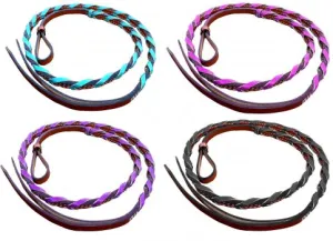 Medium Leather Over & Under With Colored Braided Accents.