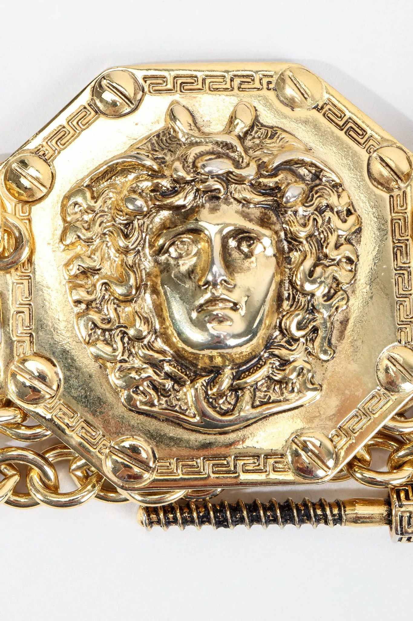 Medusa Leather Chain Belt