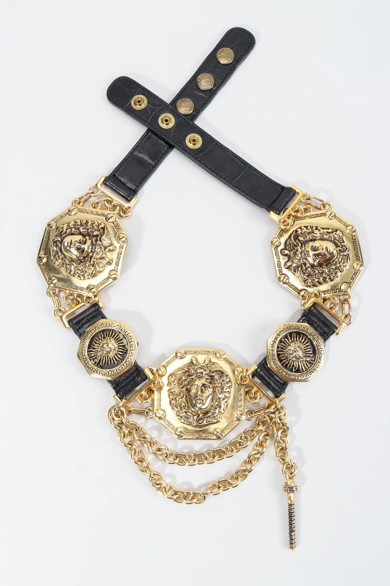 Medusa Leather Chain Belt