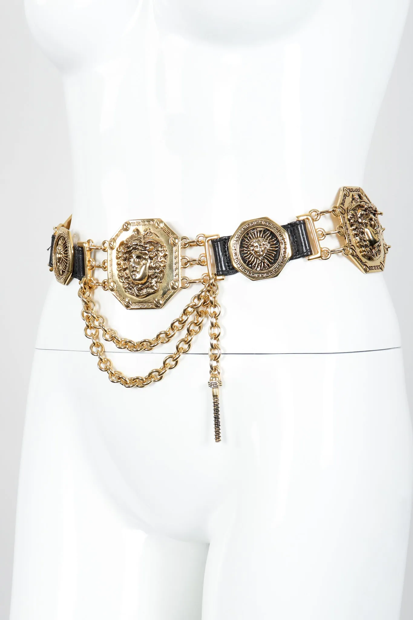 Medusa Leather Chain Belt