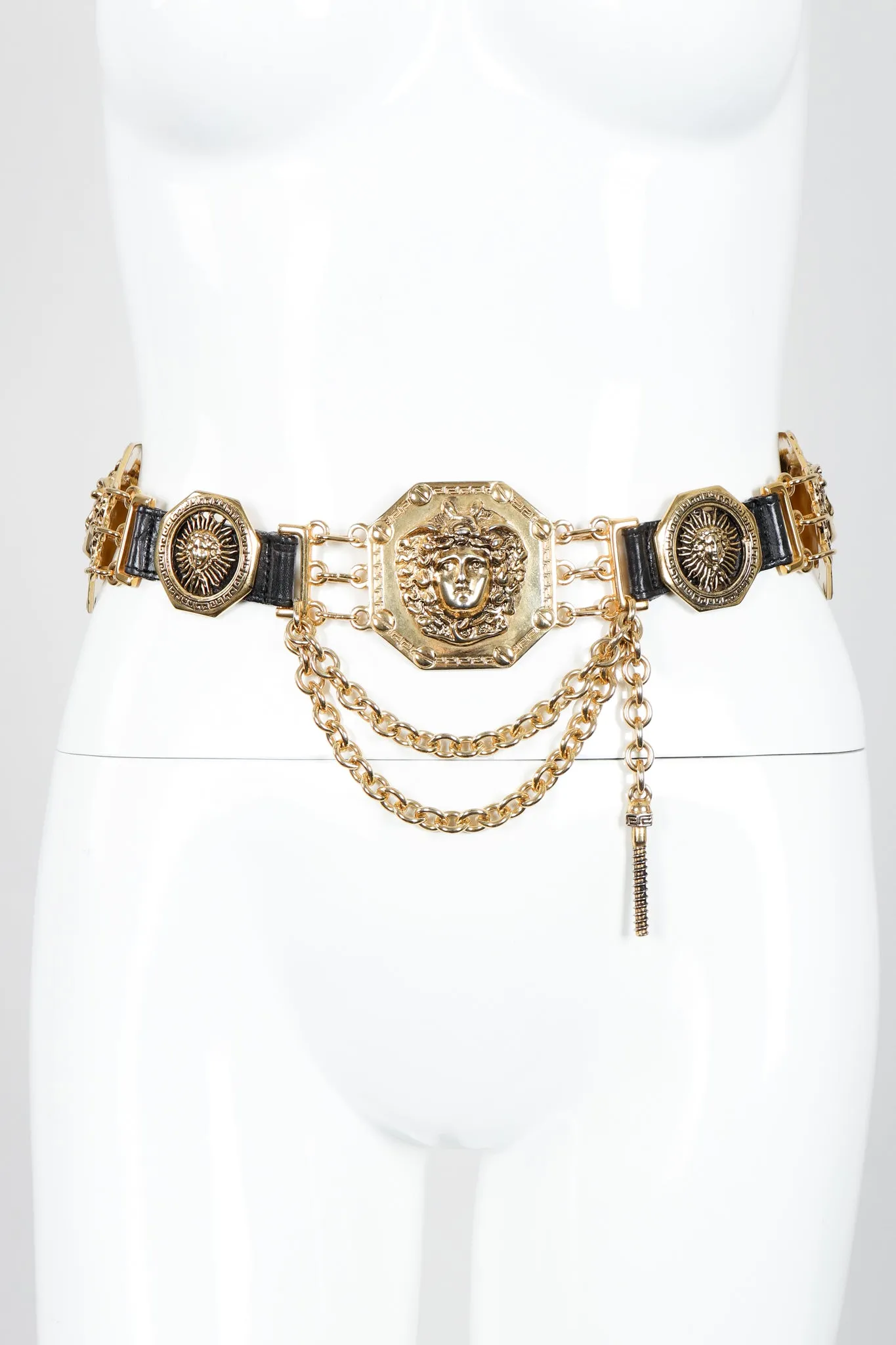 Medusa Leather Chain Belt