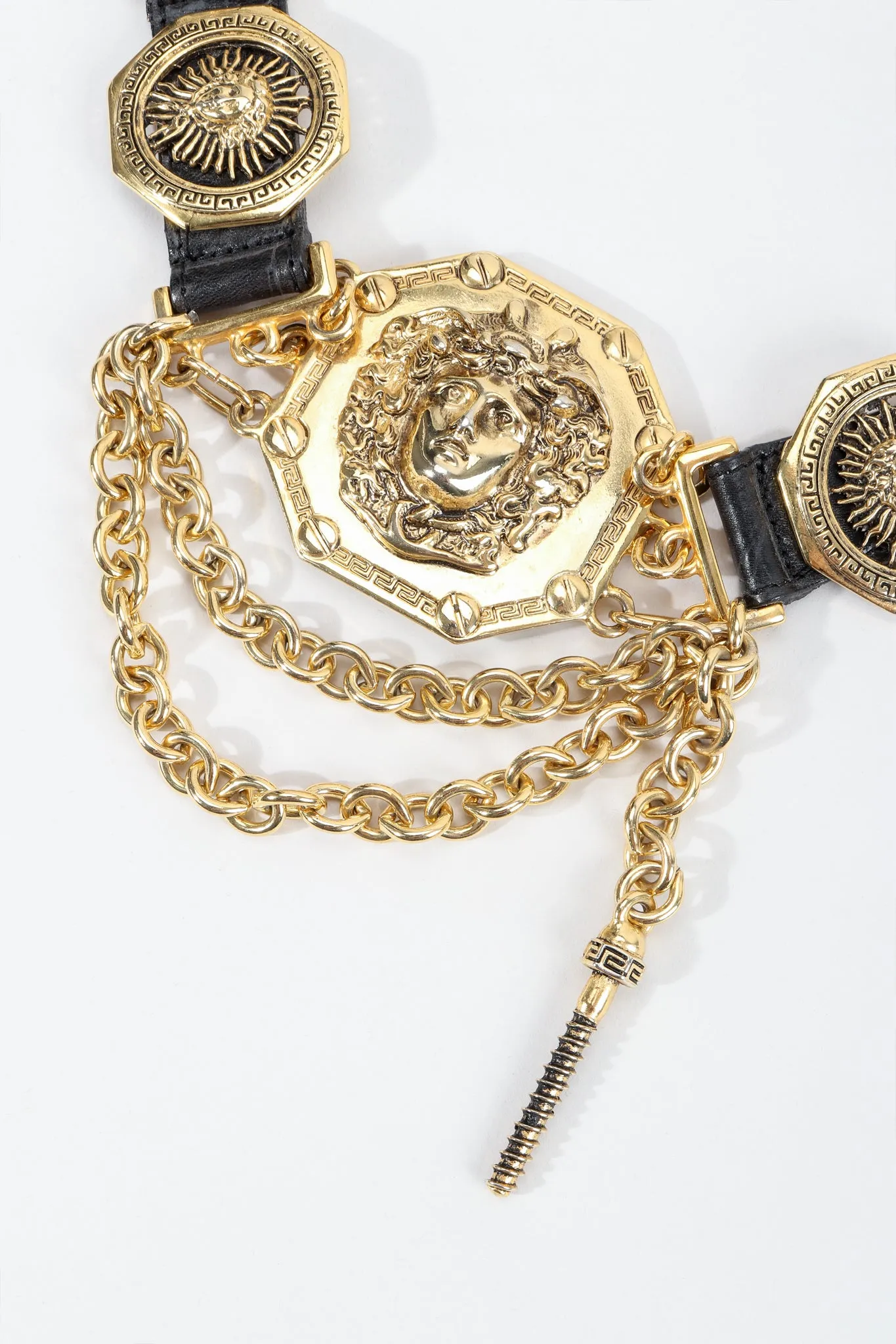 Medusa Leather Chain Belt