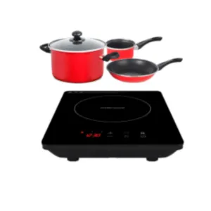 Mellerware Capri 1800W  Pack 5 Piece Black Induction Cooker And Pot Set
