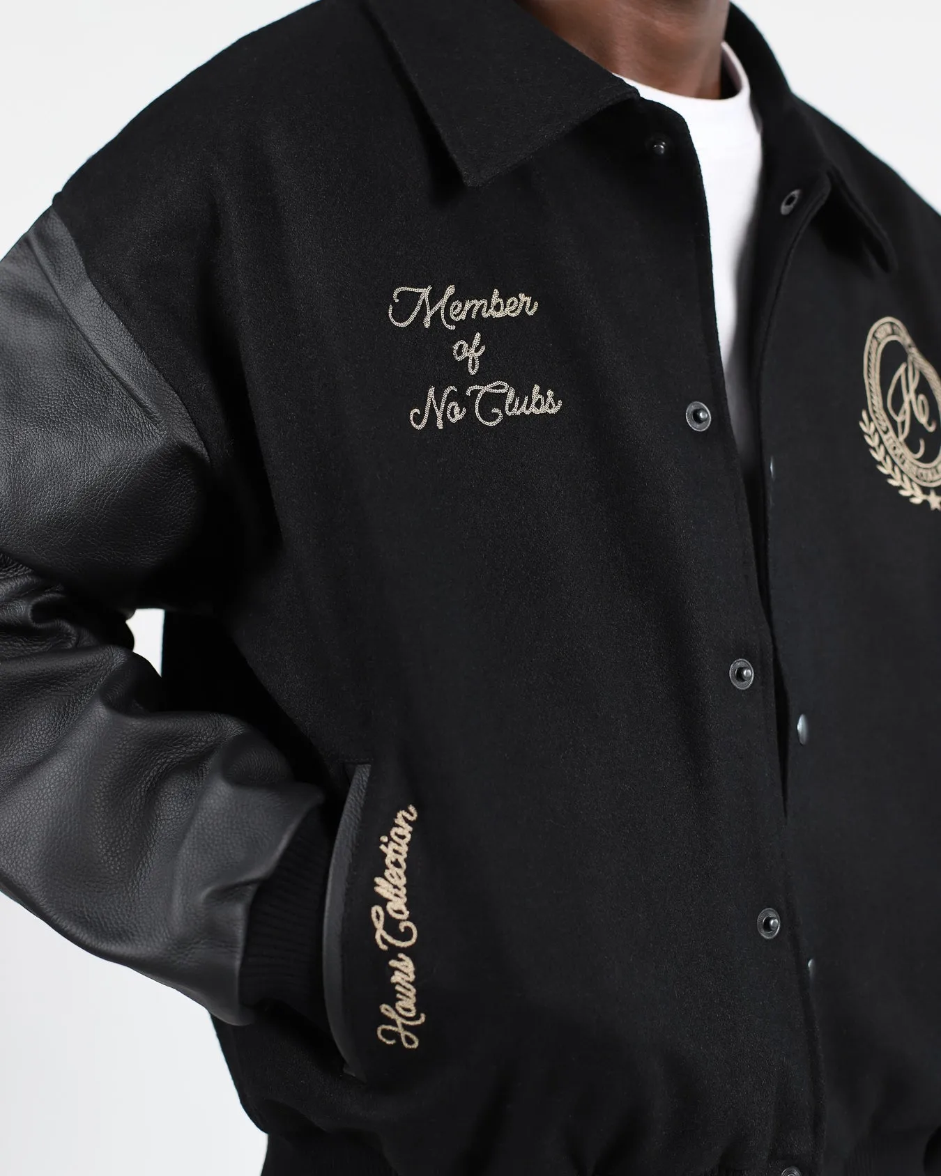 Member of No Clubs Varsity Jacket - Black