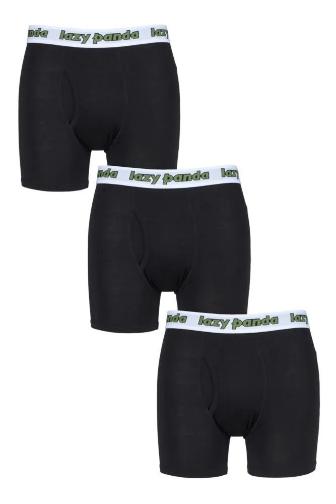 Mens 3 Pack SOCKSHOP Lazy Panda Bamboo Boxer Shorts