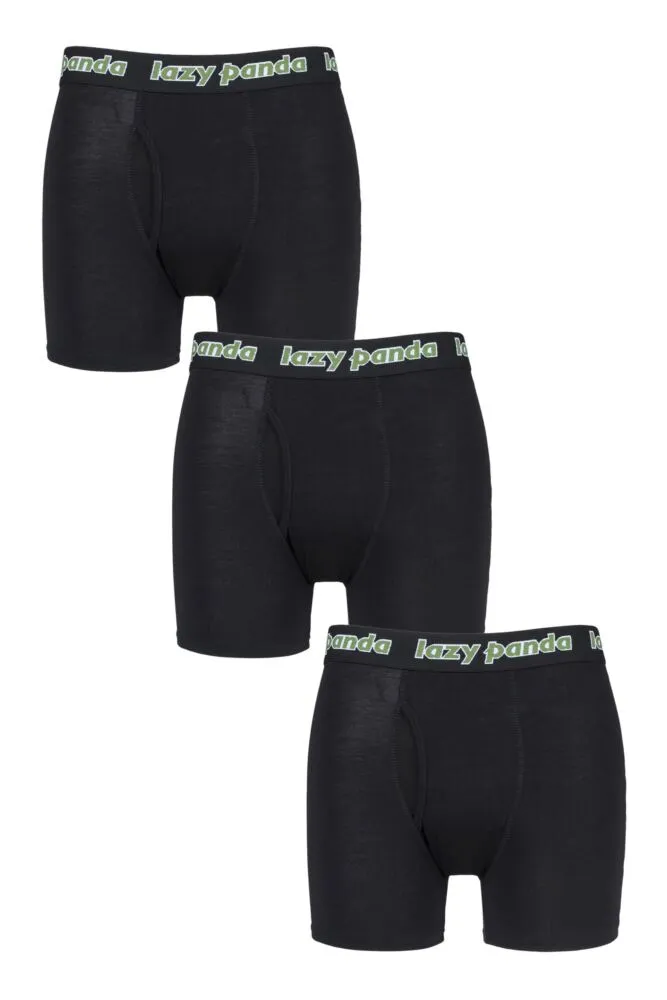Mens 3 Pack SOCKSHOP Lazy Panda Bamboo Boxer Shorts