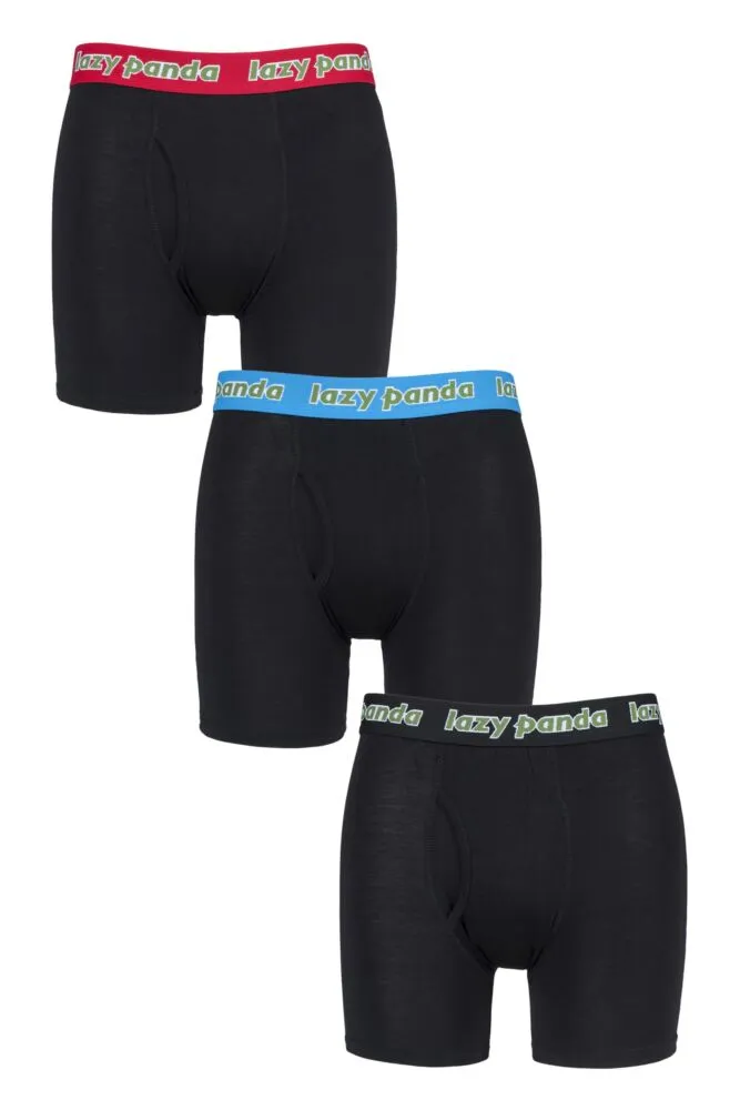 Mens 3 Pack SOCKSHOP Lazy Panda Bamboo Boxer Shorts
