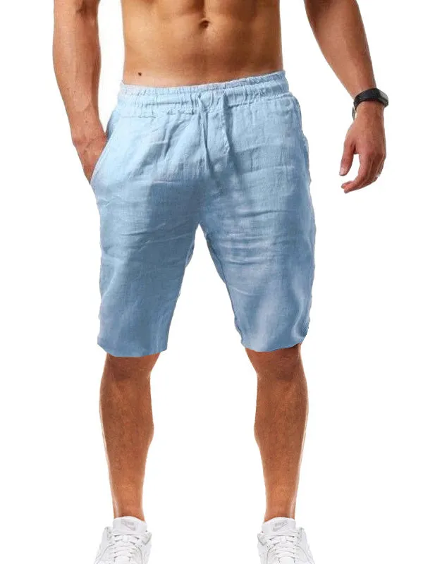 Men's Cotton Linen Drawstring Shorts