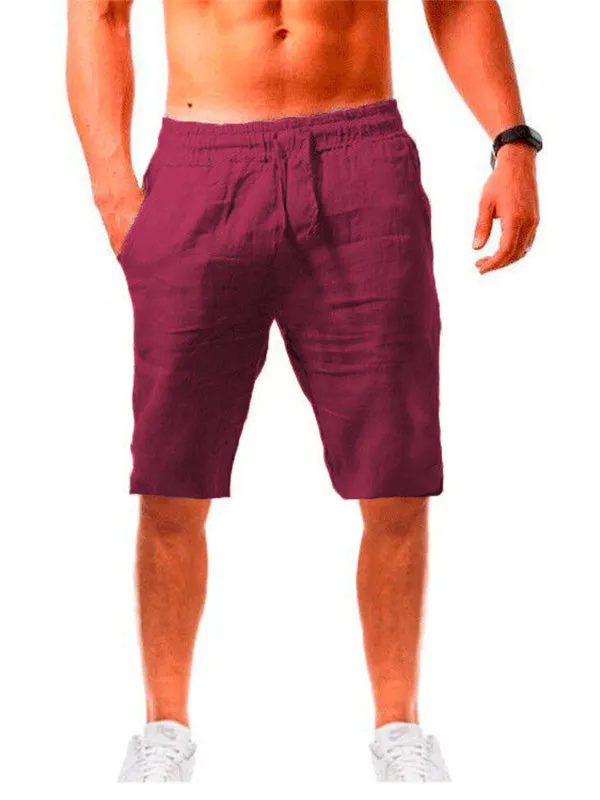 Men's Cotton Linen Drawstring Shorts