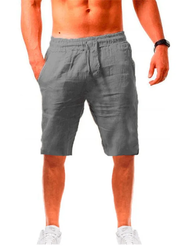 Men's Cotton Linen Drawstring Shorts
