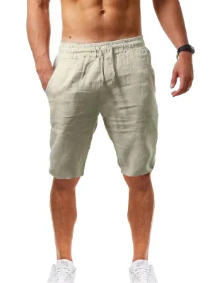 Men's Cotton Linen Drawstring Shorts