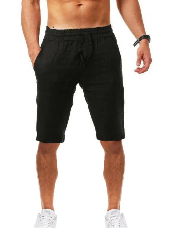 Men's Cotton Linen Drawstring Shorts