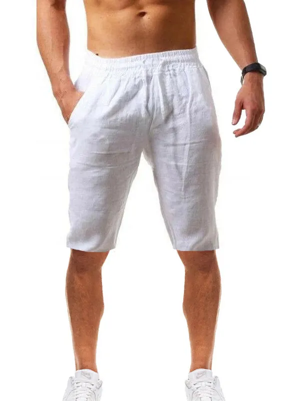 Men's Cotton Linen Drawstring Shorts