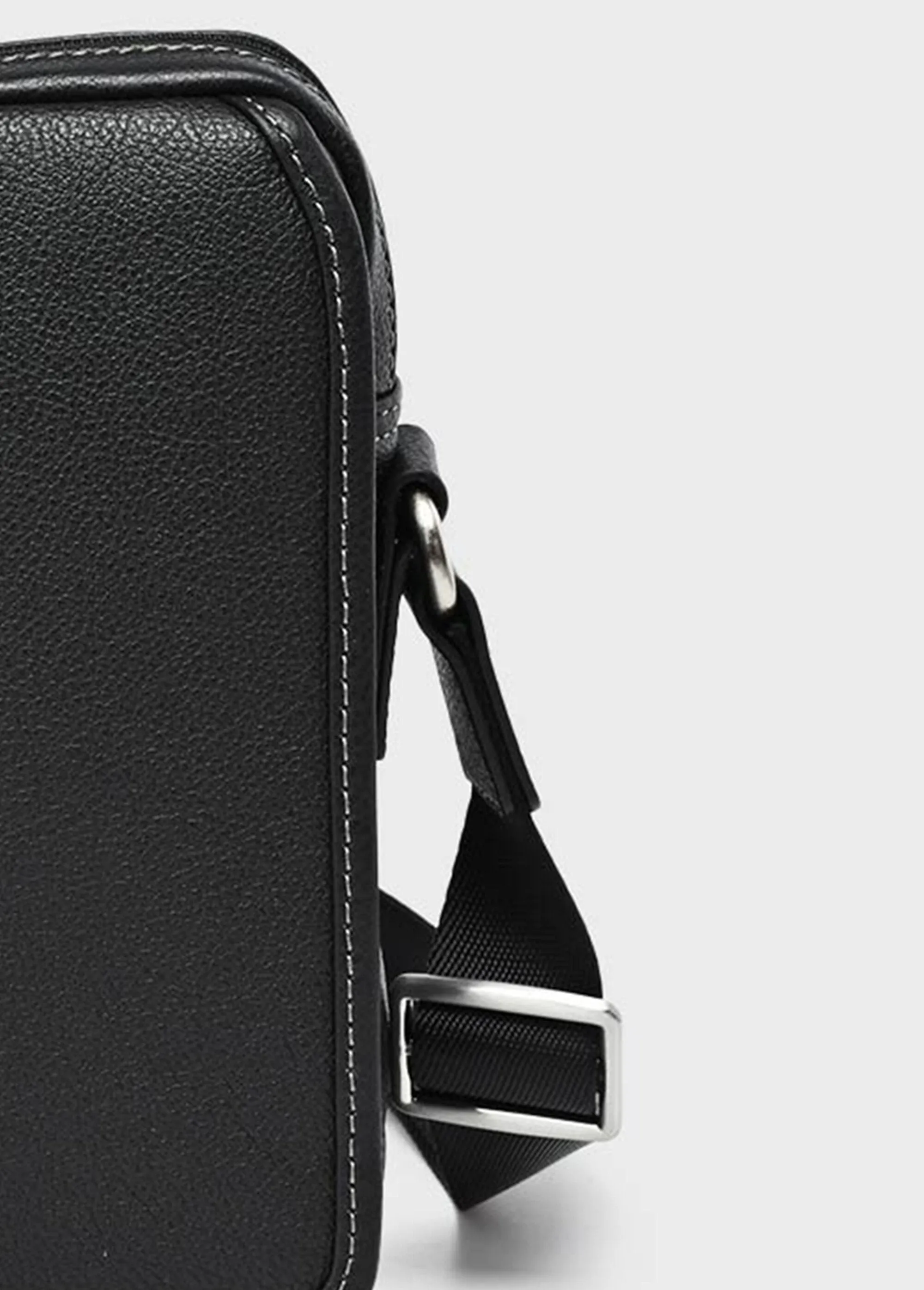 Men's leather bag with flap