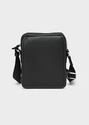 Men's leather bag with flap