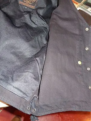 Men's Motorcycle Blk Son of Anarcy denim vest with leather trim