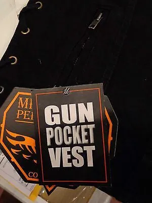 Men's Motorcycle Blk Son of Anarcy denim vest with leather trim