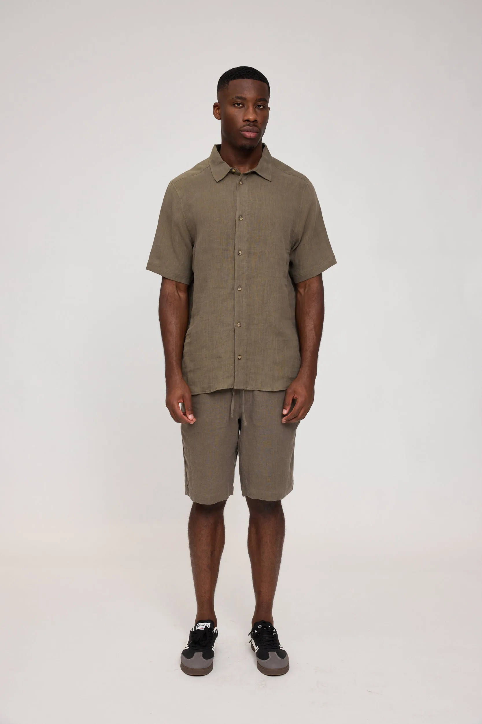 Men's Short Sleeve Linen Shirt