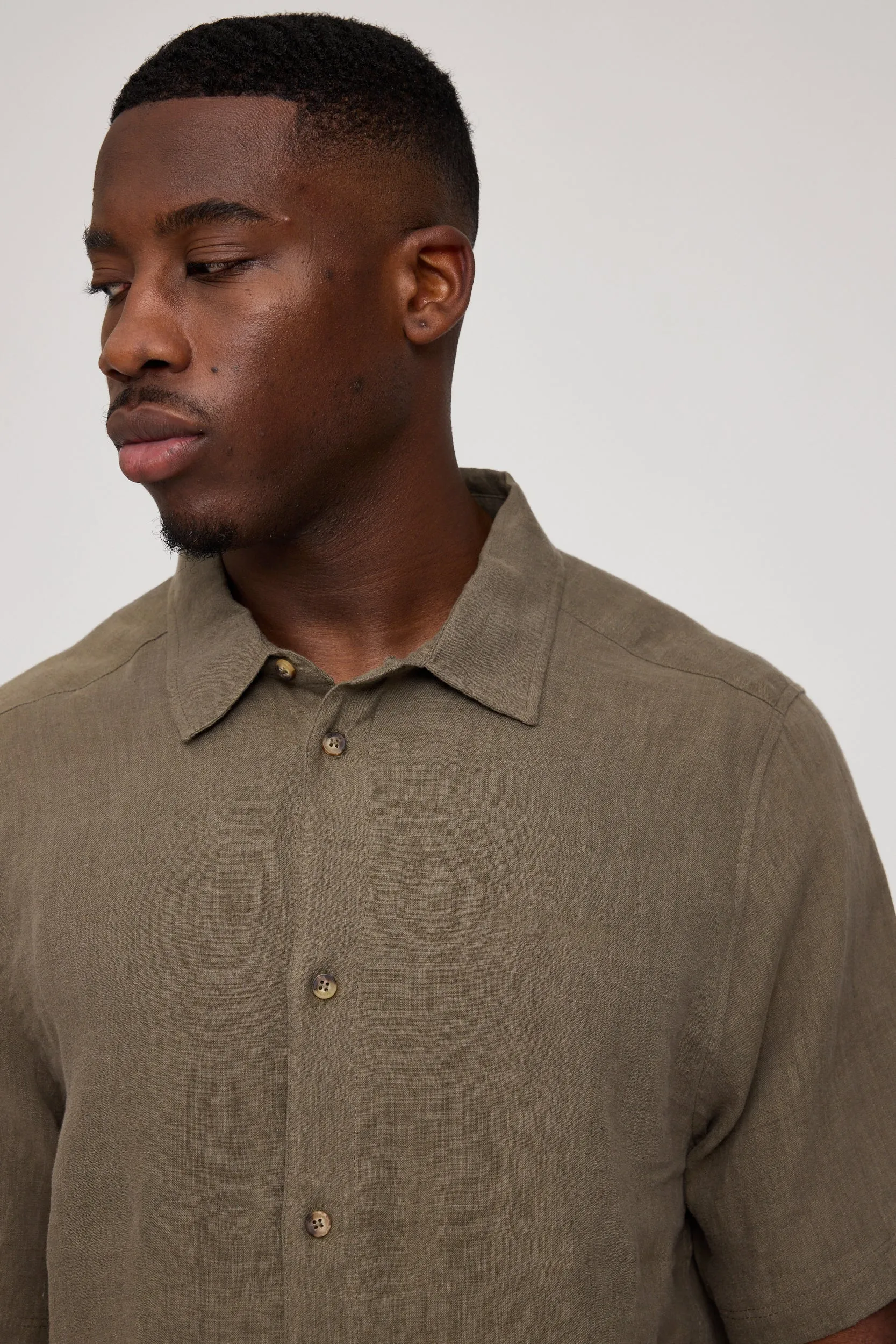 Men's Short Sleeve Linen Shirt