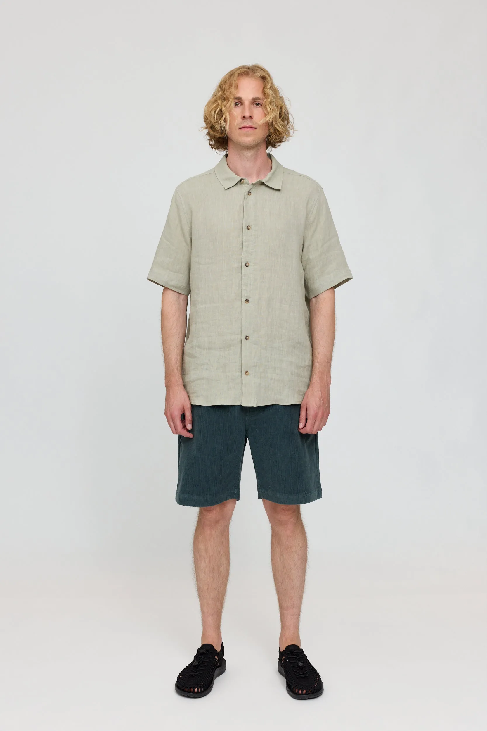 Men's Short Sleeve Linen Shirt