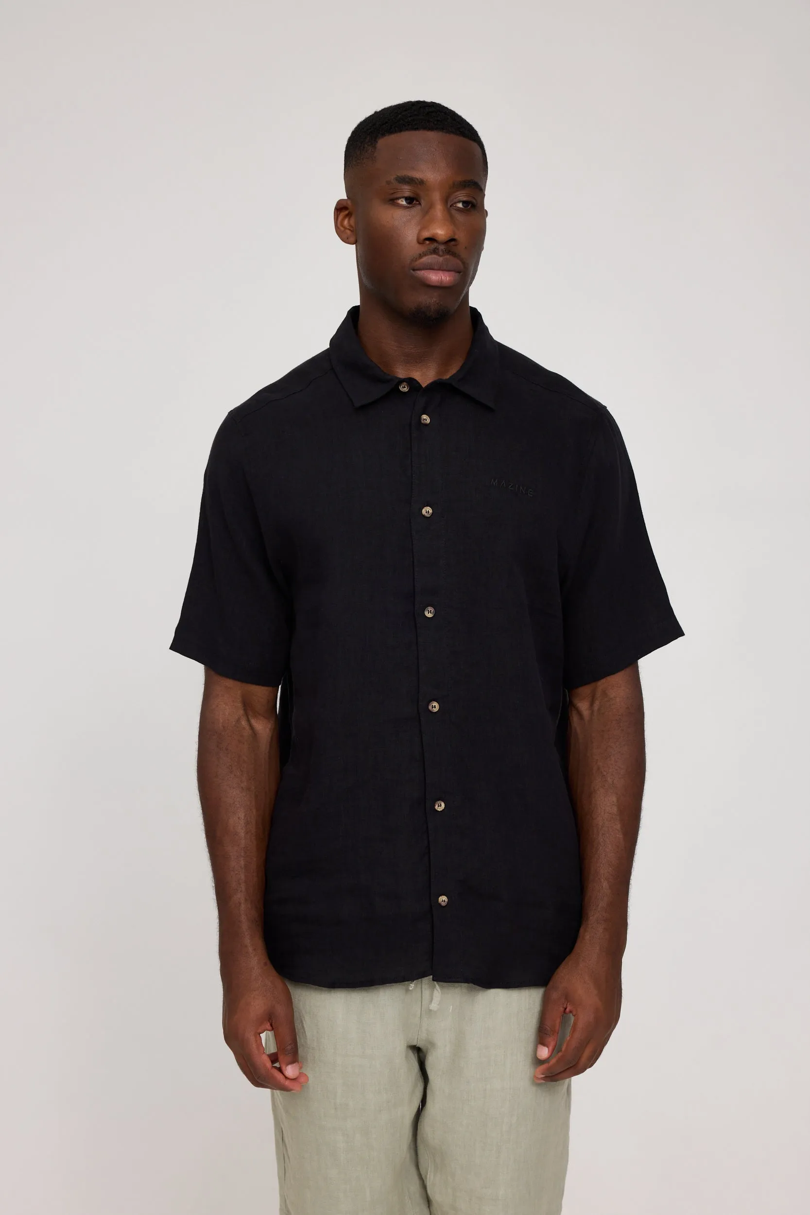 Men's Short Sleeve Linen Shirt