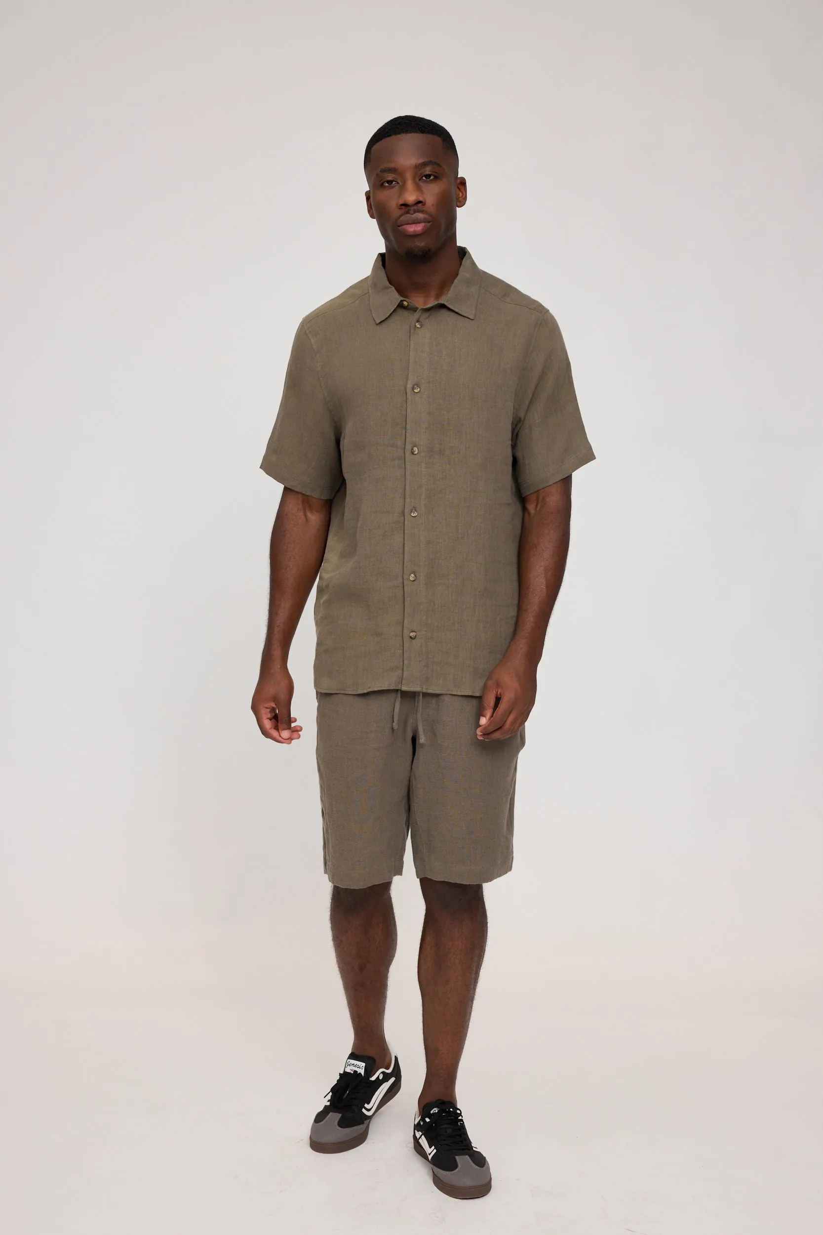 Men's Short Sleeve Linen Shirt