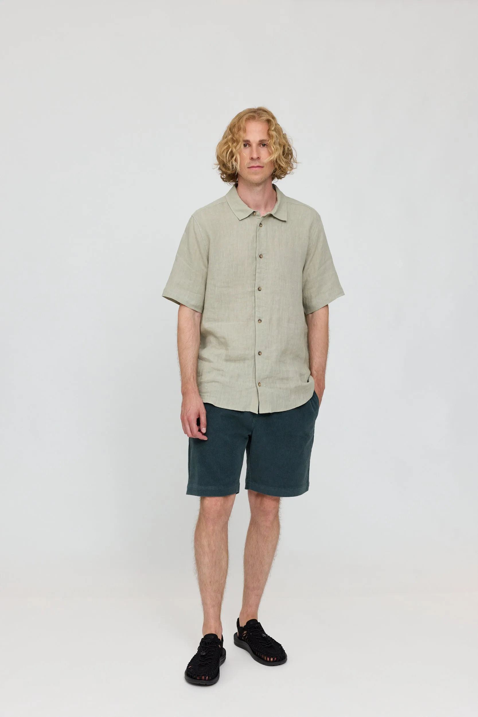 Men's Short Sleeve Linen Shirt