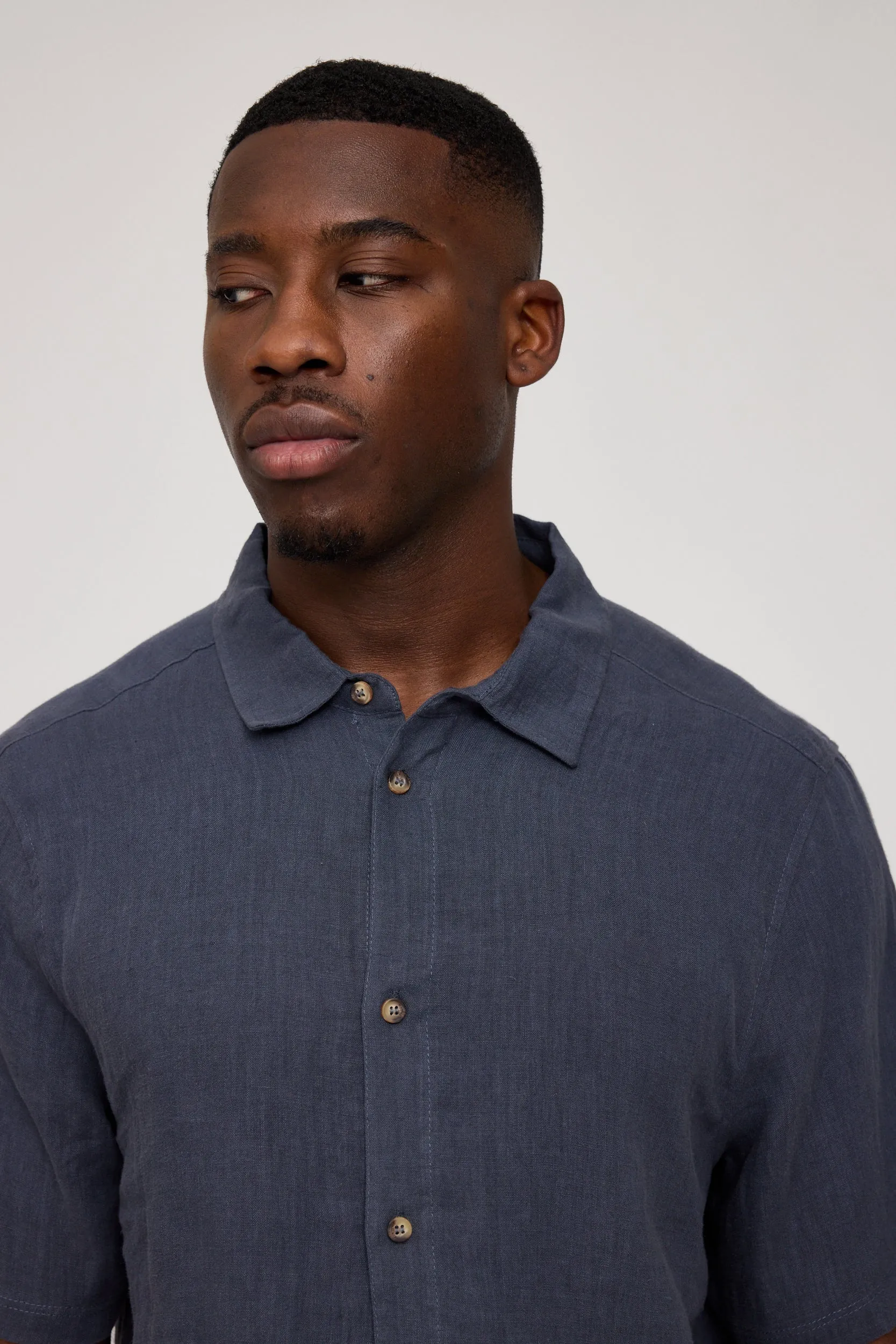 Men's Short Sleeve Linen Shirt