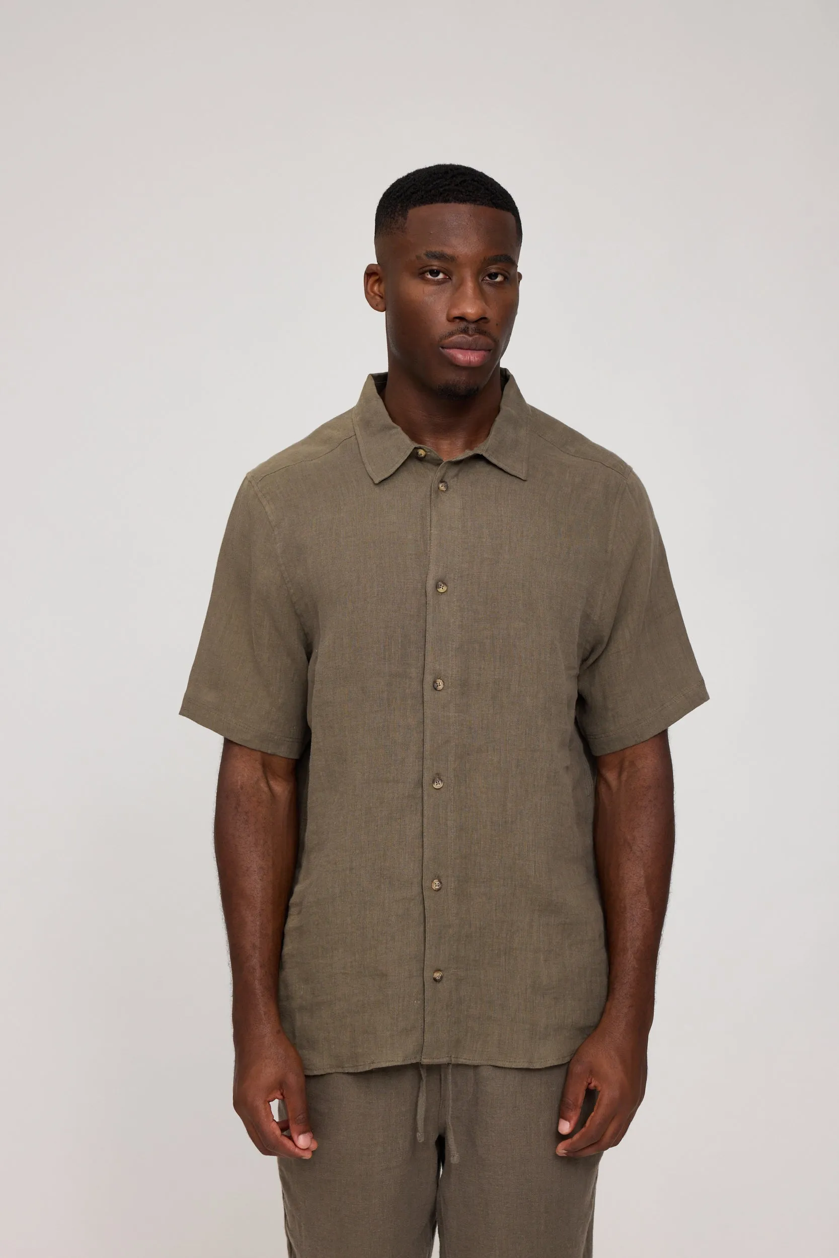 Men's Short Sleeve Linen Shirt