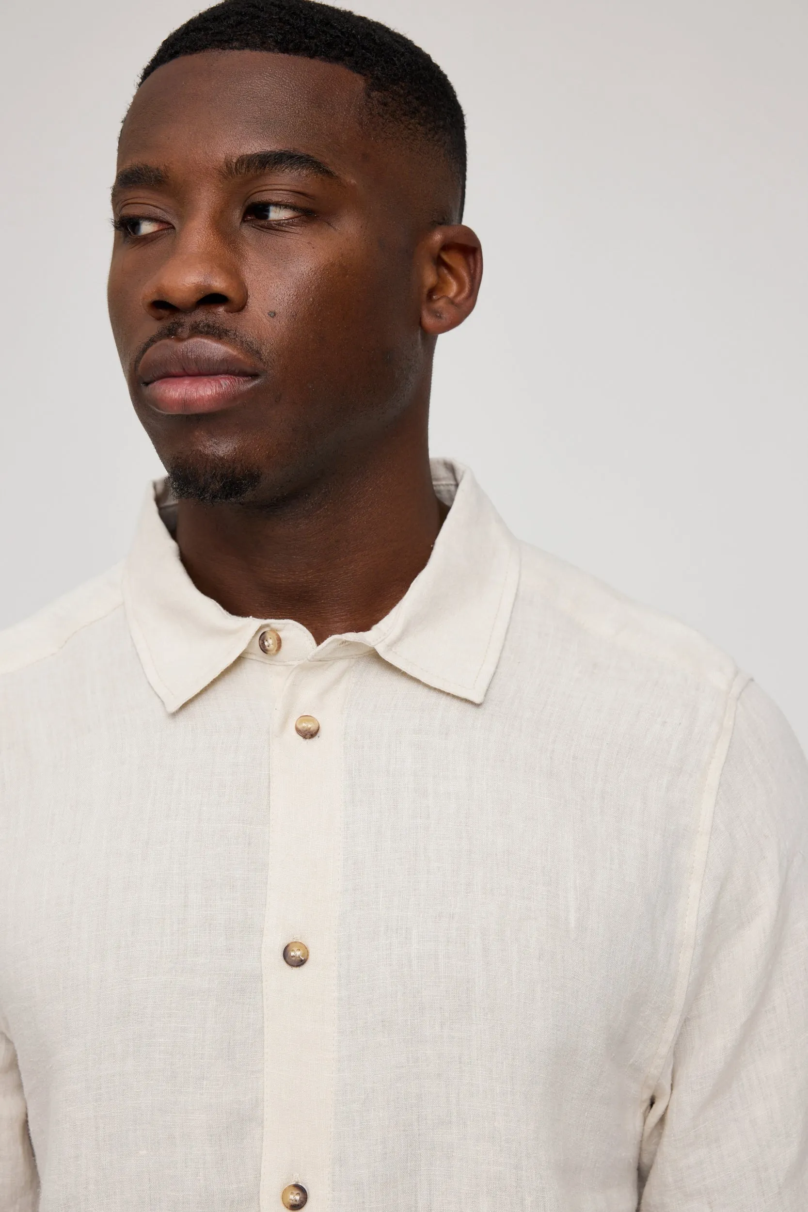 Men's Short Sleeve Linen Shirt