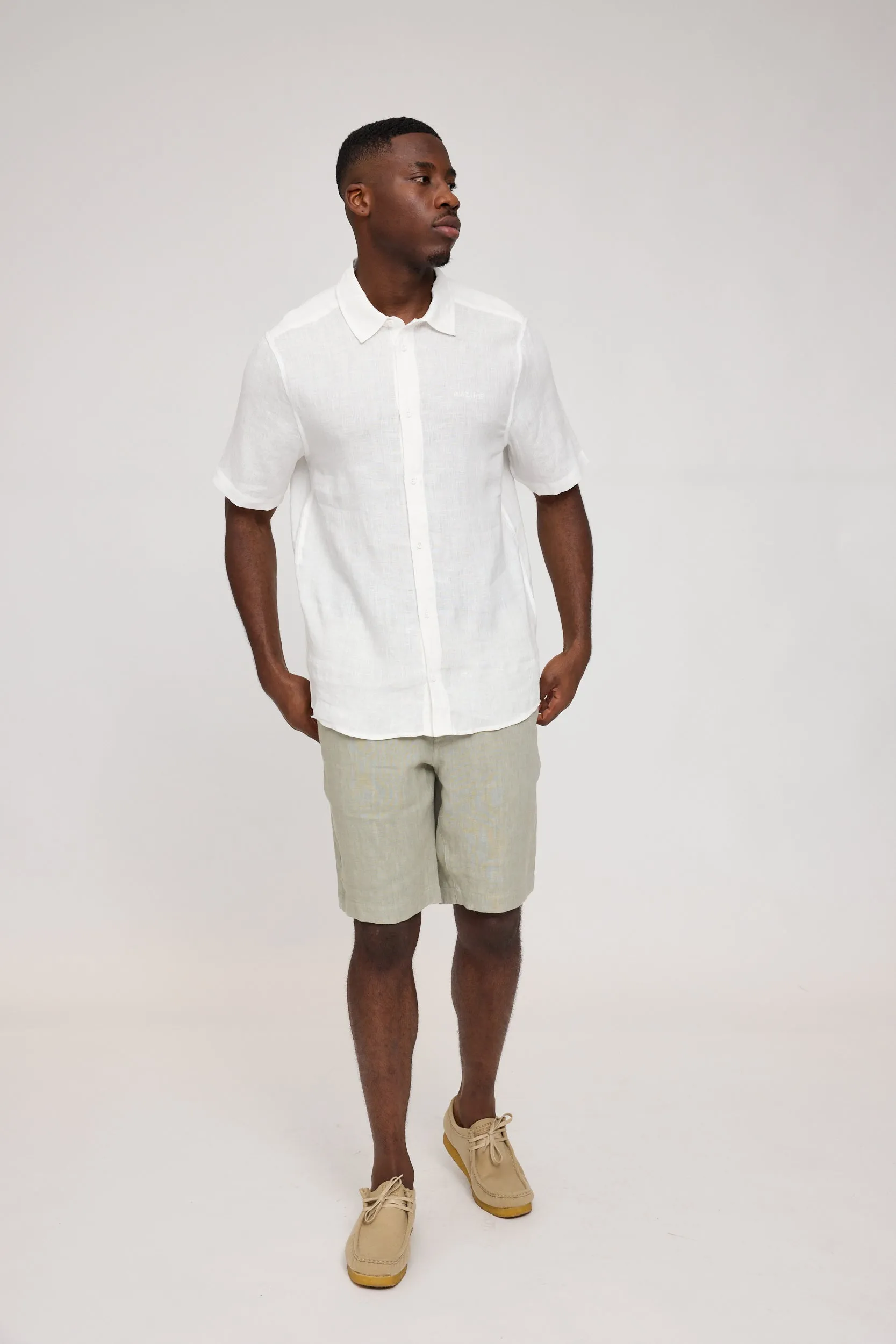 Men's Short Sleeve Linen Shirt