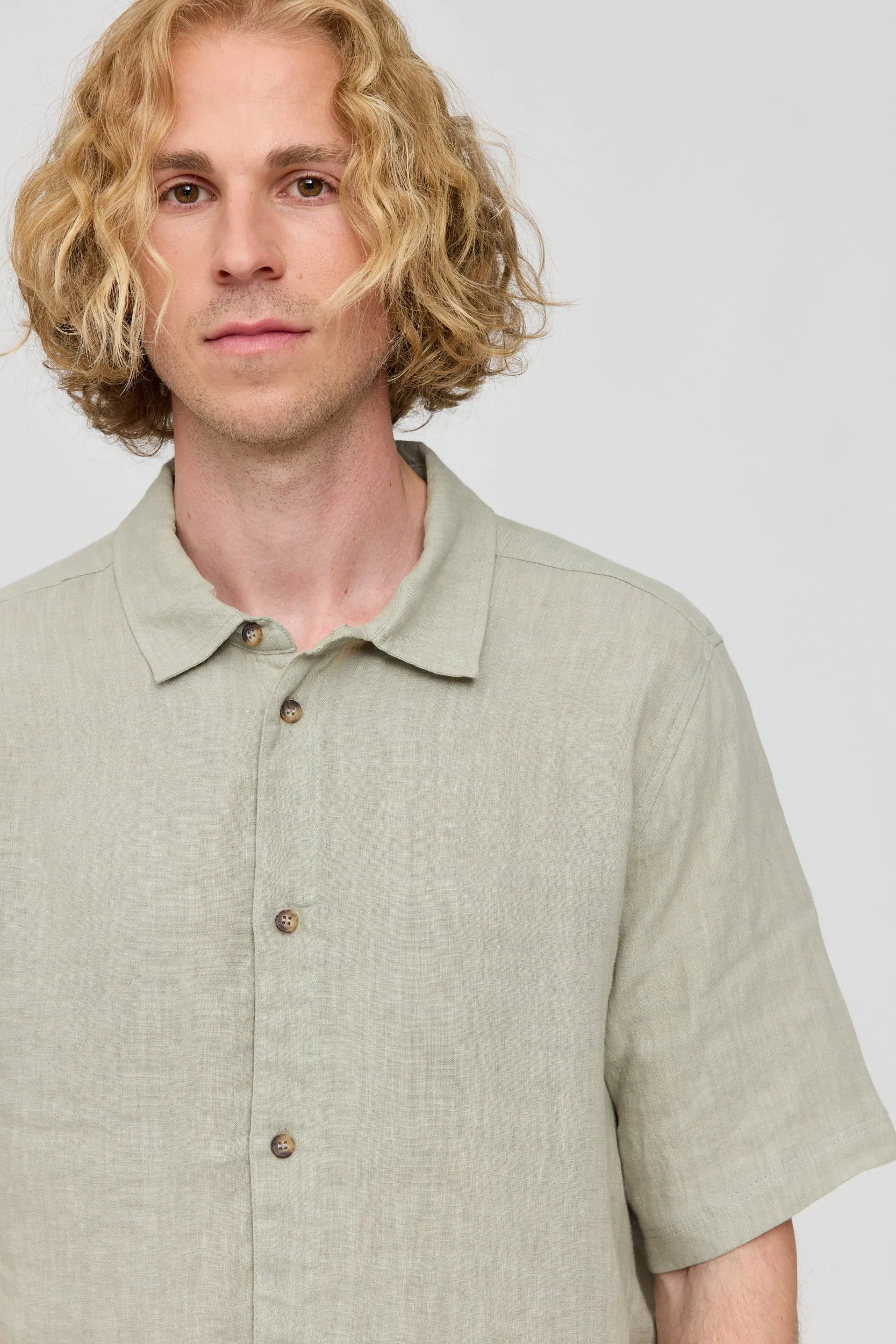 Men's Short Sleeve Linen Shirt