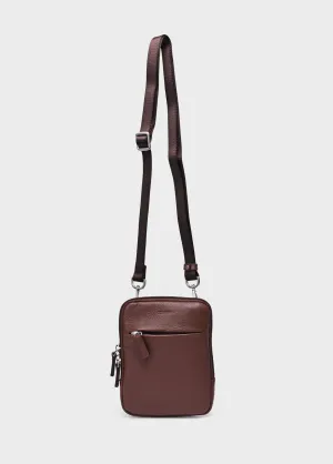 Men's zipped leather bag