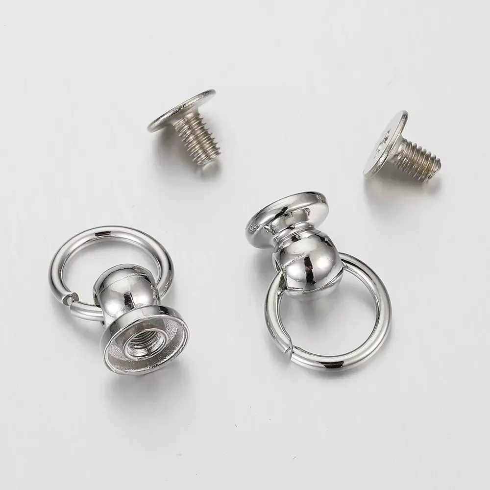 Metal Ball O Ring Leather Craft Phone Case