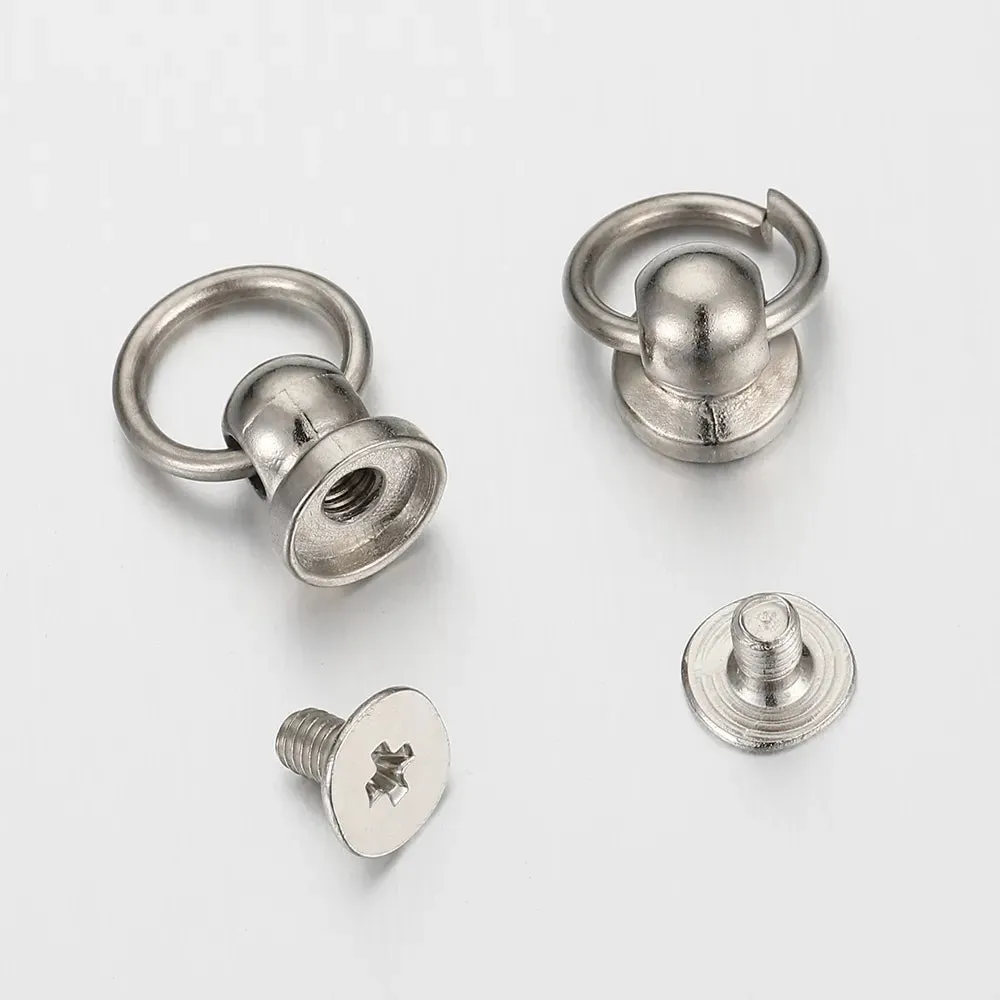 Metal Ball O Ring Leather Craft Phone Case