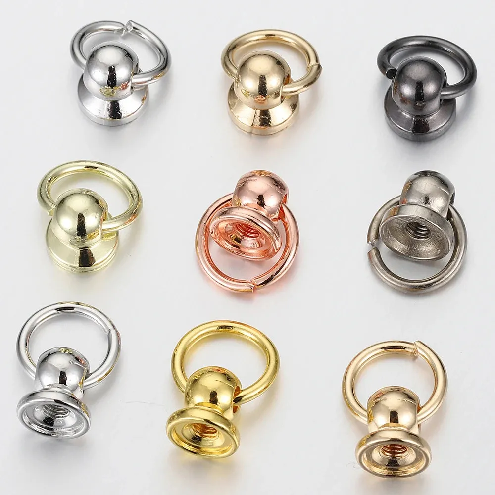 Metal Ball O Ring Leather Craft Phone Case