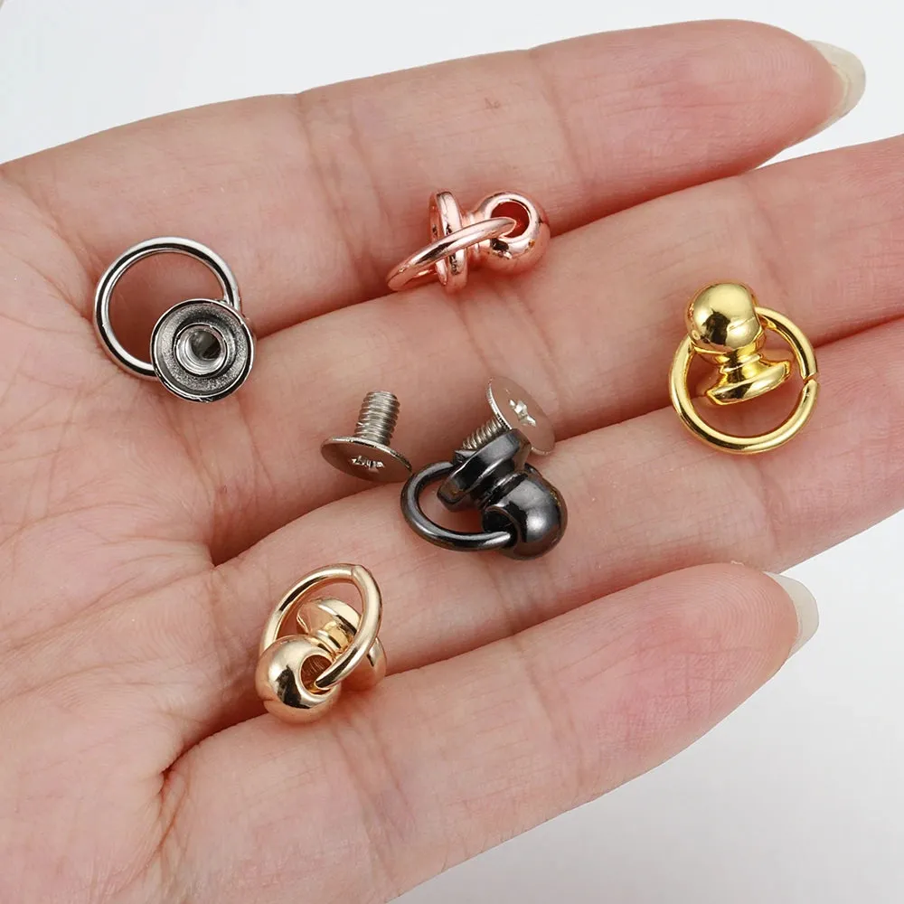 Metal Ball O Ring Leather Craft Phone Case