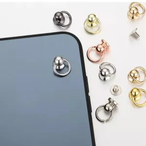 Metal Ball O Ring Leather Craft Phone Case