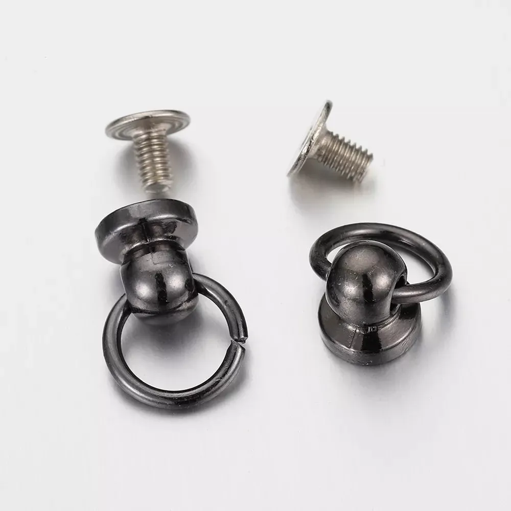 Metal Ball O Ring Leather Craft Phone Case