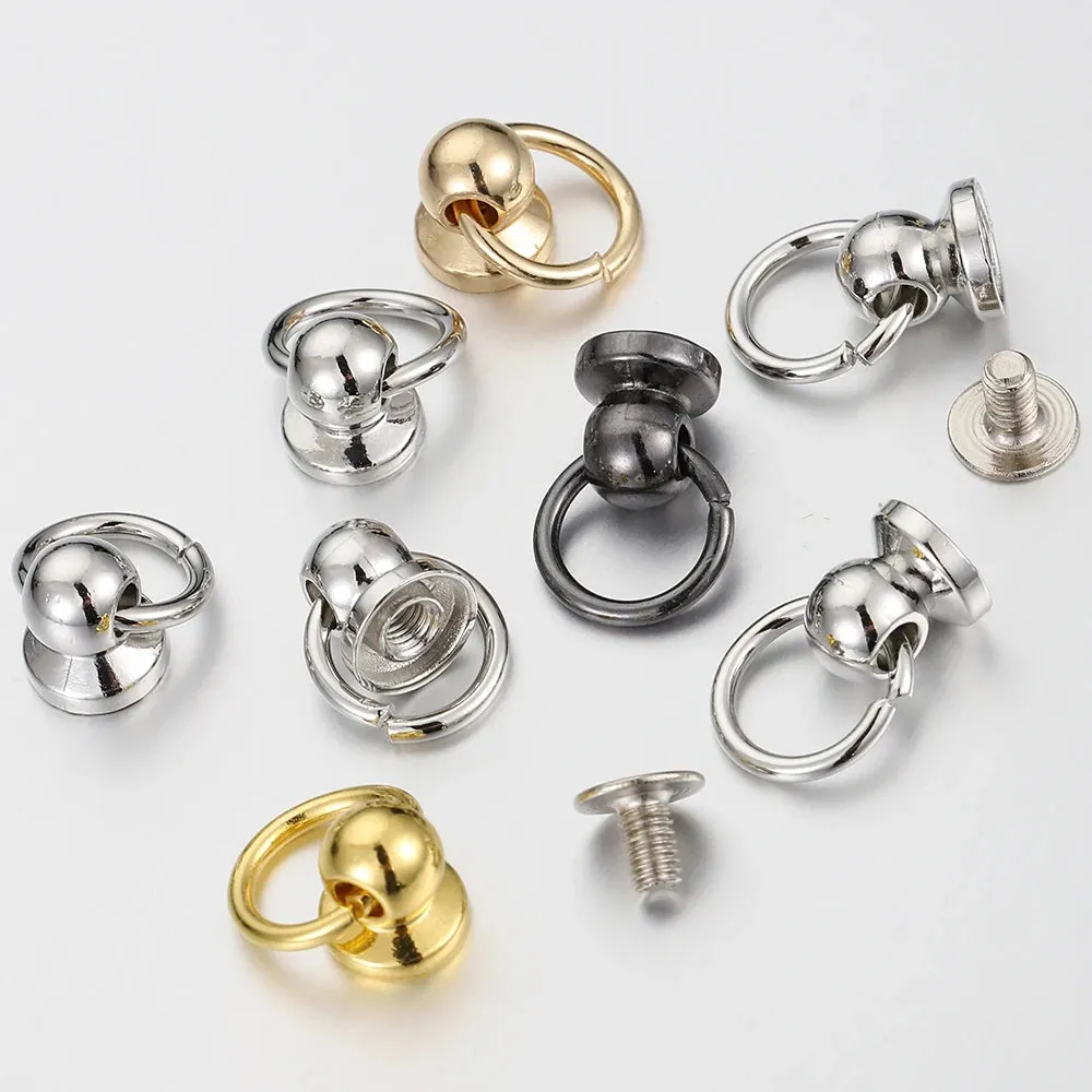 Metal Ball O Ring Leather Craft Phone Case
