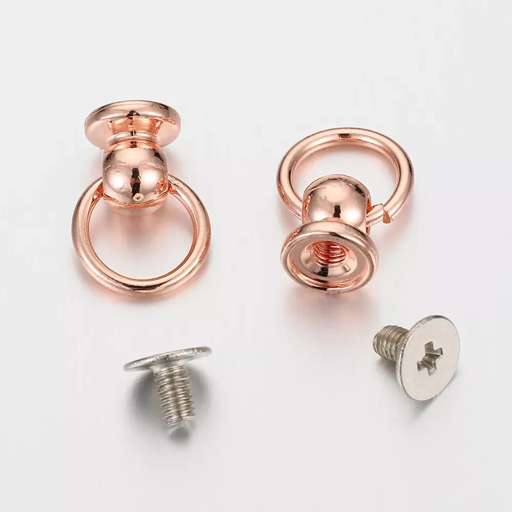 Metal Ball O Ring Leather Craft Phone Case