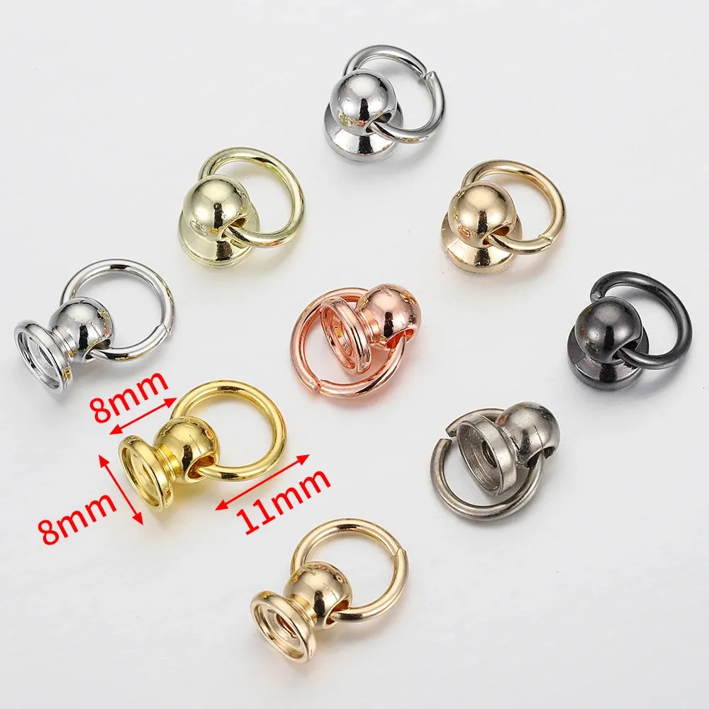 Metal Ball O Ring Leather Craft Phone Case